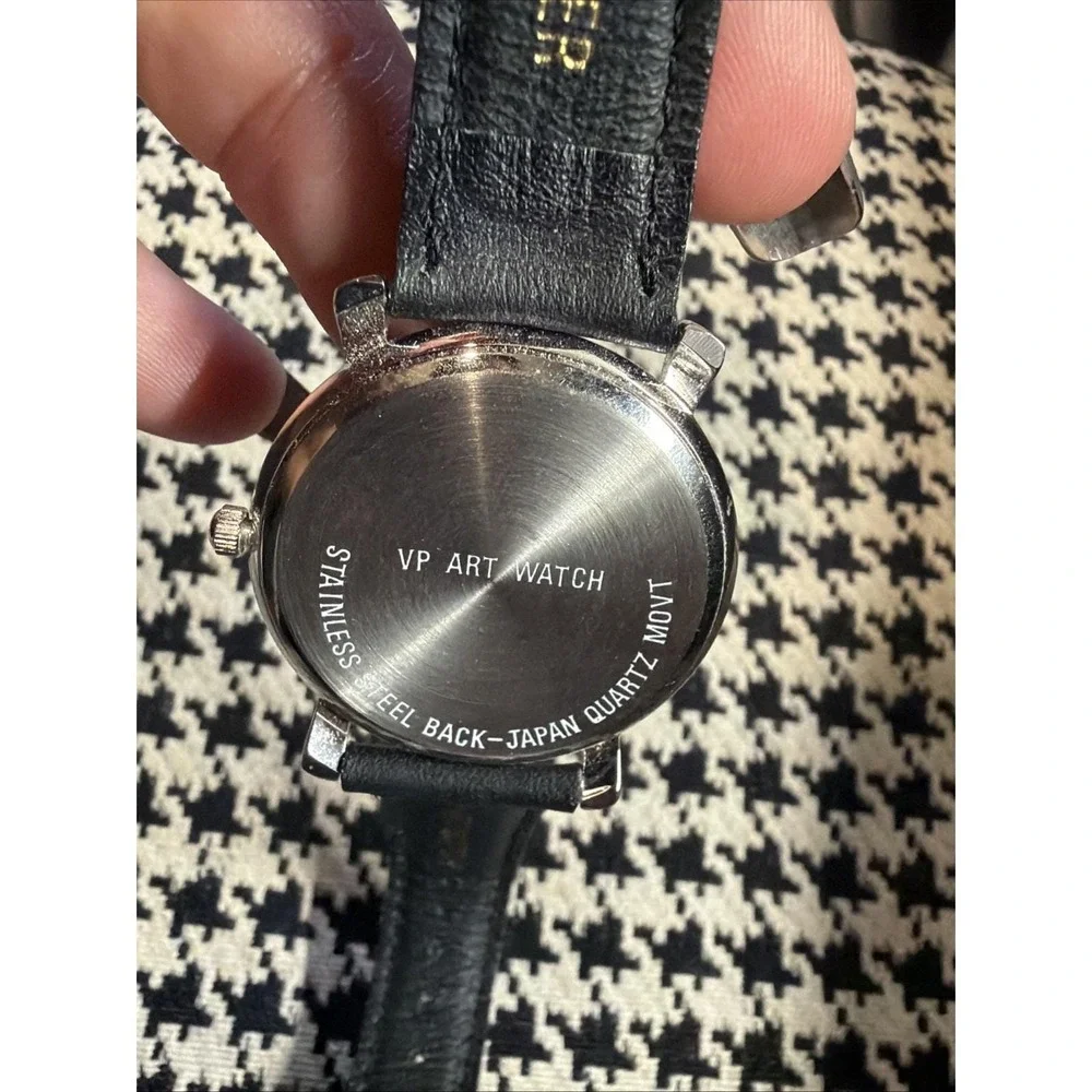 Vintage VP Artwatch Picasso Art Watch Japan Quartz Leather Band Untested
